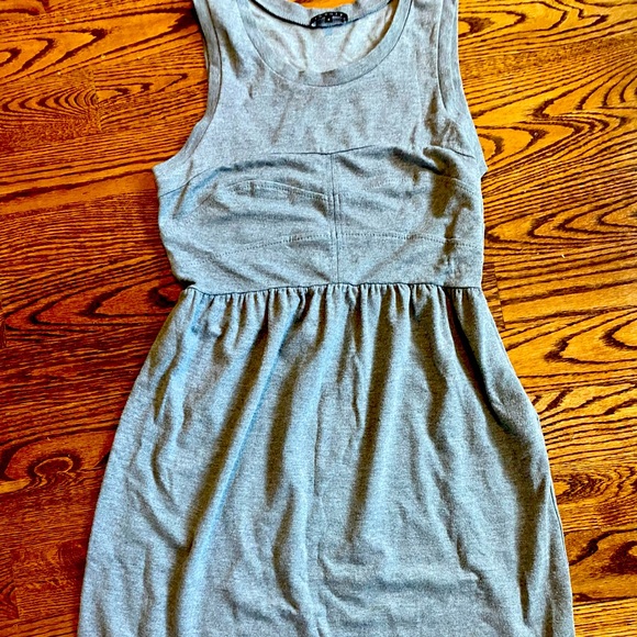 Theory Dresses & Skirts - Theory Stretch Cotton Gray Dress-Fitted Detailing